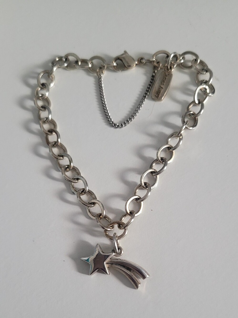 James Avery Retired Shooting Star Charm Oval Link Chain Bracelet